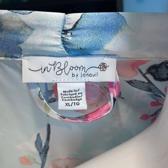 In Bloom Eloise Floral Lace-Trim satiny Robe‎ Size XL RefI014 - Picture 14 of 15